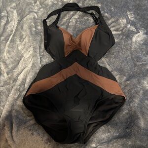 Michael Kors Black and Brown Swimsuit